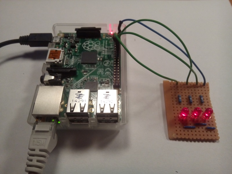 LED pad connected to the RPi