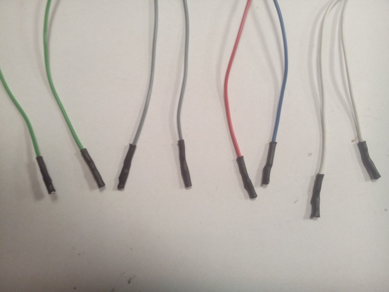 Wires with heat-shrink tube around the connectors